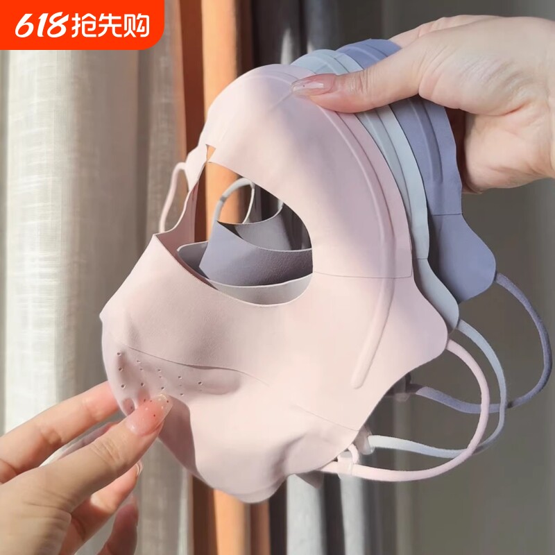 加大防晒口罩女春夏高颜值网眼透气防紫外线遮脸面罩潮遮阳全脸