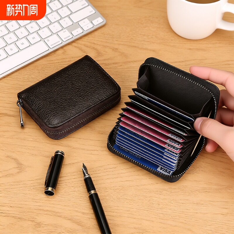 防盗刷风琴卡包大容量男女多卡位防消磁证件夹套高档零钱轻薄超薄