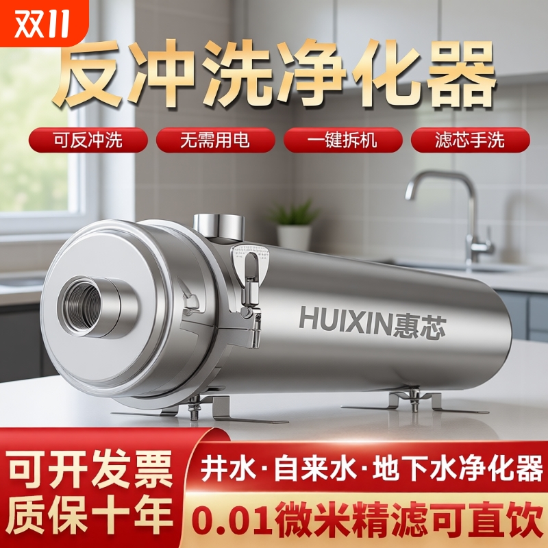 全屋净水器家用农村井水地下水自来水前置过滤器大流量中央净水机