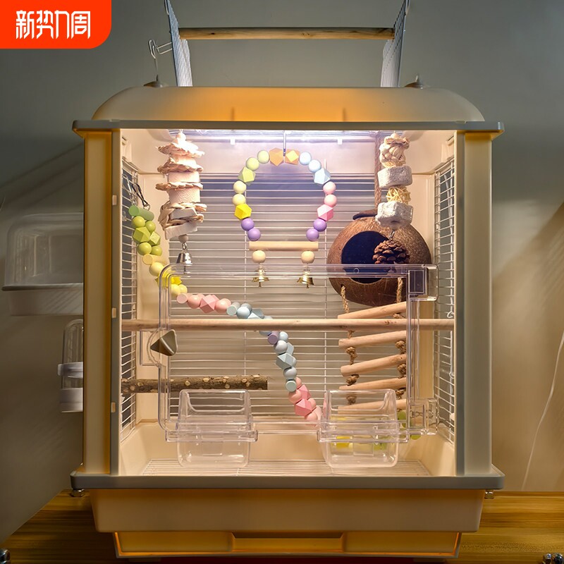 透明亚克力大型生态鸟笼 全景视野宠物鸟笼 玄凤虎皮专用笼