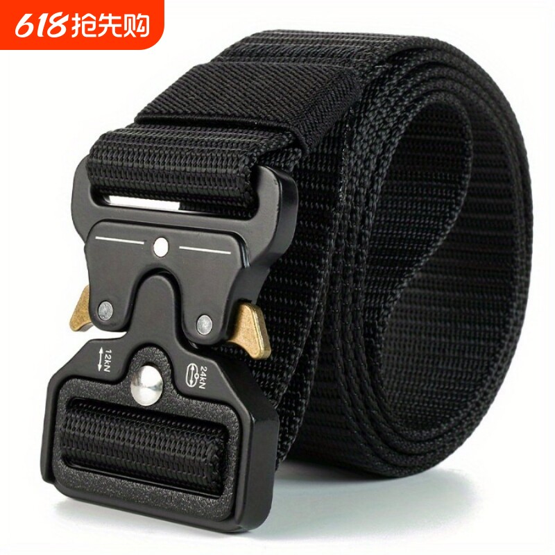 合金扣头腰带战术多功能男户外运动作训插扣尼龙帆布迷彩安全双扣