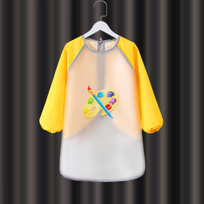 儿童PU防水画画衣柔然易清洗