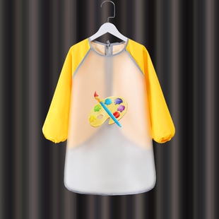 中大儿童防水罩衣画室绘印字画画衣美术围裙幼儿园吃饭反穿衣围兜