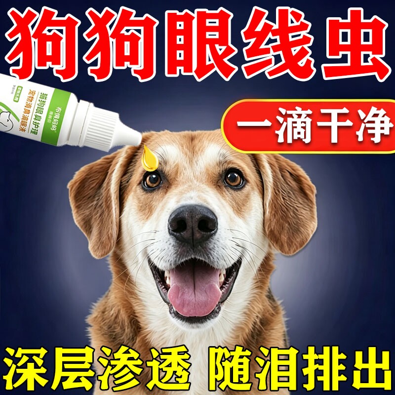 狗狗眼线虫滴眼液宠物猫狗眼睛发红结膜炎流泪有脓性分泌物滴眼液图片
