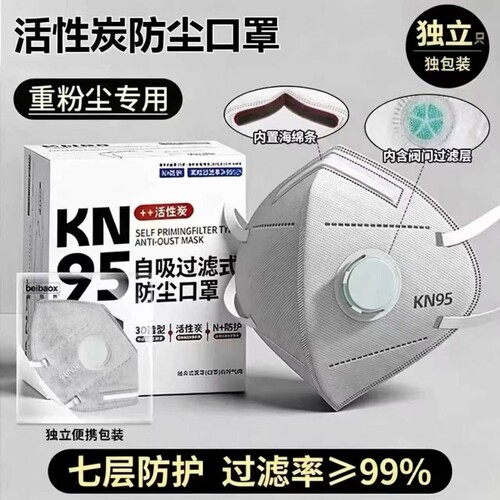 kn95防尘口罩带呼吸阀甲醛活性炭