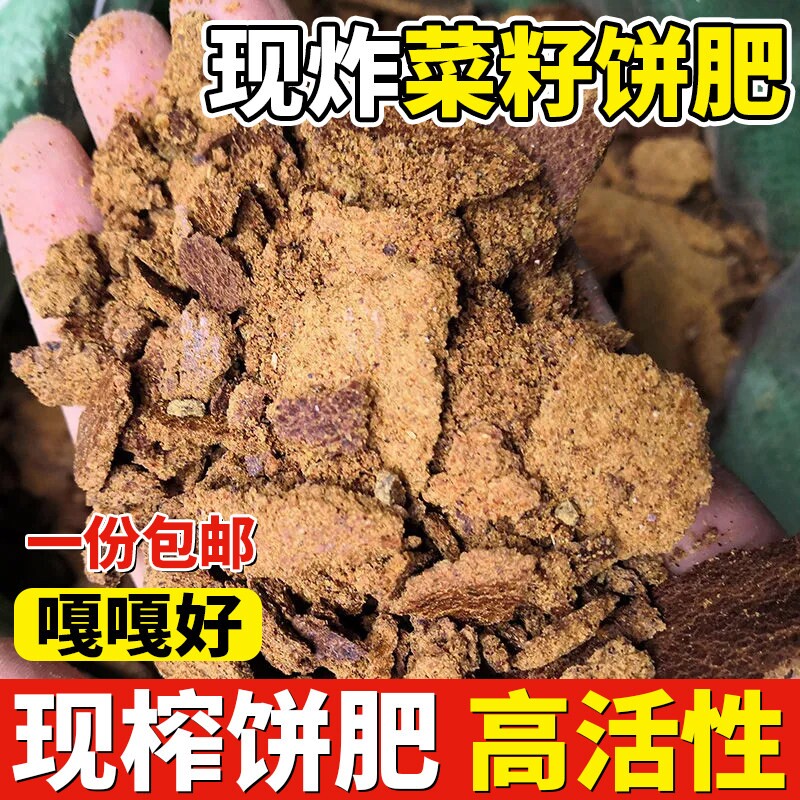 发酵菜籽饼肥料饼肥底肥油饼蔬菜有机肥料农家现榨新鲜油菜籽种菜