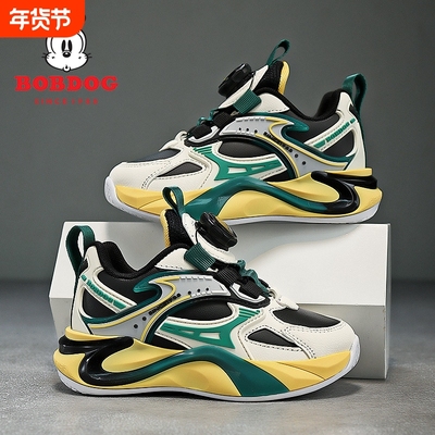 巴布豆男童跑步鞋春秋皮面防水