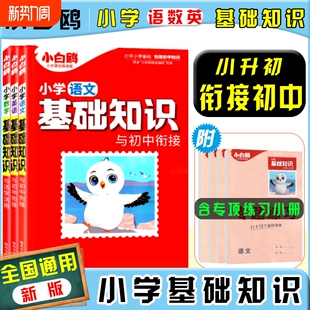 2025万唯小白鸥小学基础知识与初中衔接大全语文数学英语人教版小升初总复习强化训练四五六年级小白欧语文数学基础知识手册小白鸥