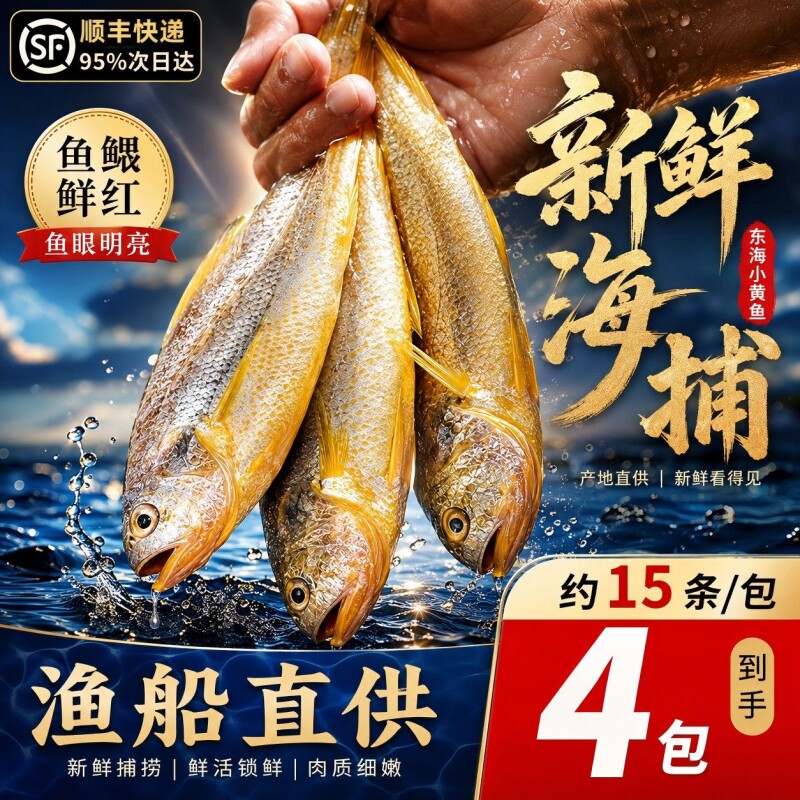 小黄鱼新货鲜冷冻海鲜真正海鱼图片