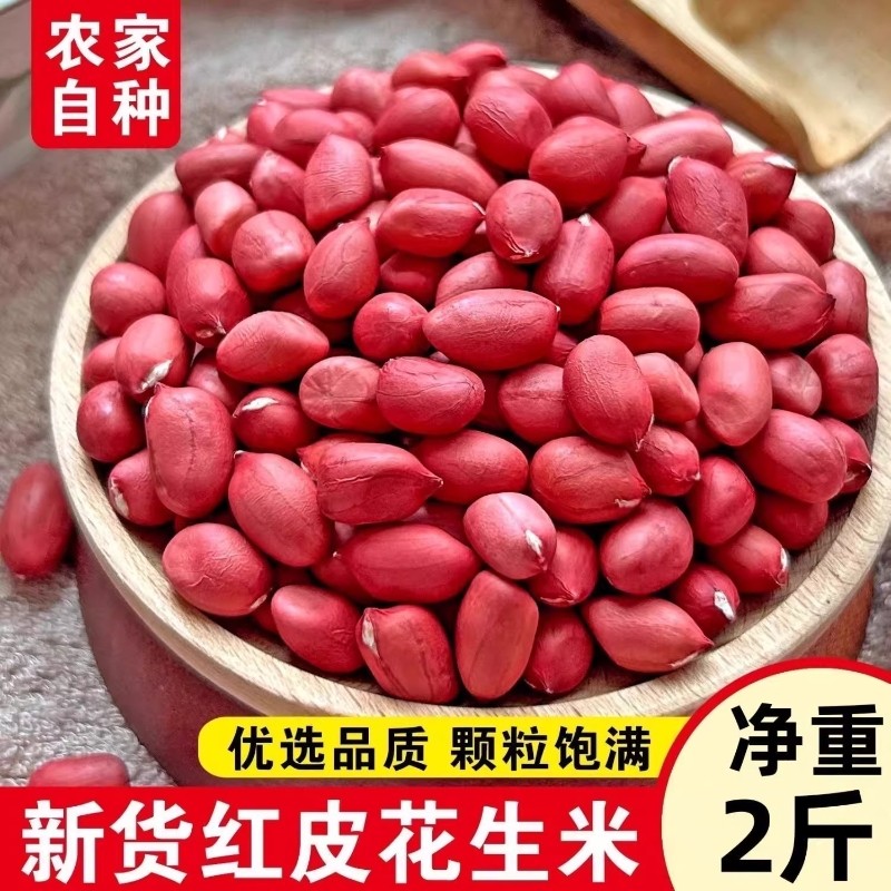 吉林子新货四粒红花生仁不带壳红衣花生米养胃农家新花生优选精选