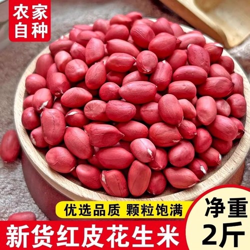 吉林子新货四粒红花生仁不带壳红衣花生米养胃农家新花生优选精选