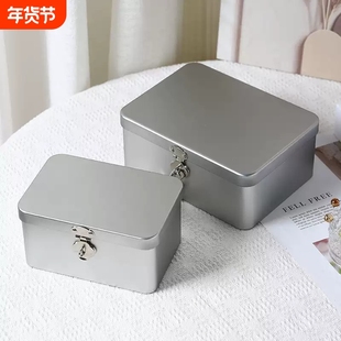 装现金钱箱保险盒子钥匙铁盒密码盒小收银箱子手机储物盒带锁存钱