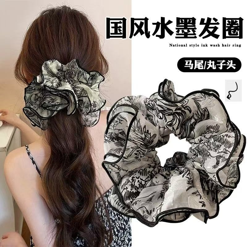复古水墨晕染四层大肠发圈