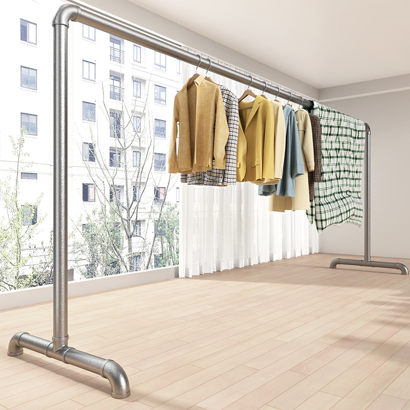 钢管晾衣架落地阳台家用挂衣架水管晾衣杆户外被子神器室内室外