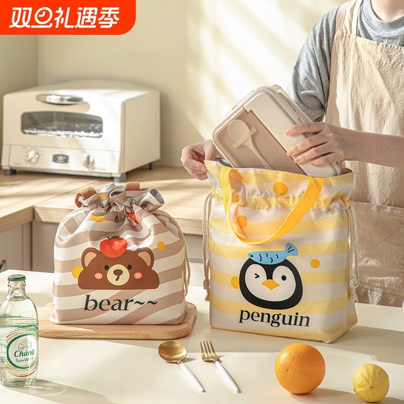 便当袋手提包便携上班族大容量高颜值外出保温饭盒子铝箔防油防水