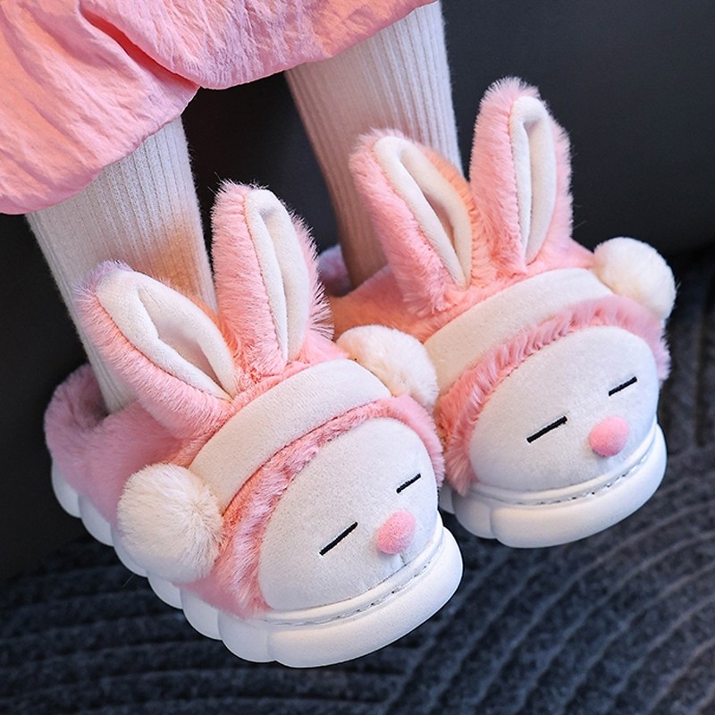 棉拖鞋男女童秋冬季家居室内女孩新款加绒厚底拖鞋儿童软底毛毛拖