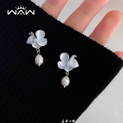 轻奢珍珠耳钉女2025新款爆款高级感纯银耳环小众独特气质耳坠耳饰