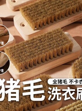 猪鬃毛刷子实木手柄不伤衣物