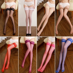 F125大腿过膝袜蕾丝花边长筒袜女高长筒性感丝袜马油白色黑色高筒