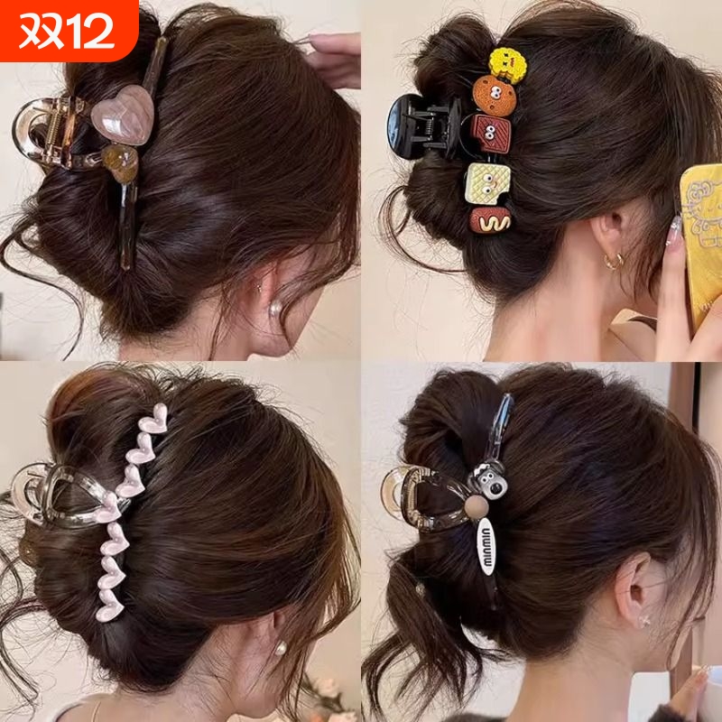 气质抓夹大号发量多新款简约发夹女后脑勺鲨鱼夹高级感头饰