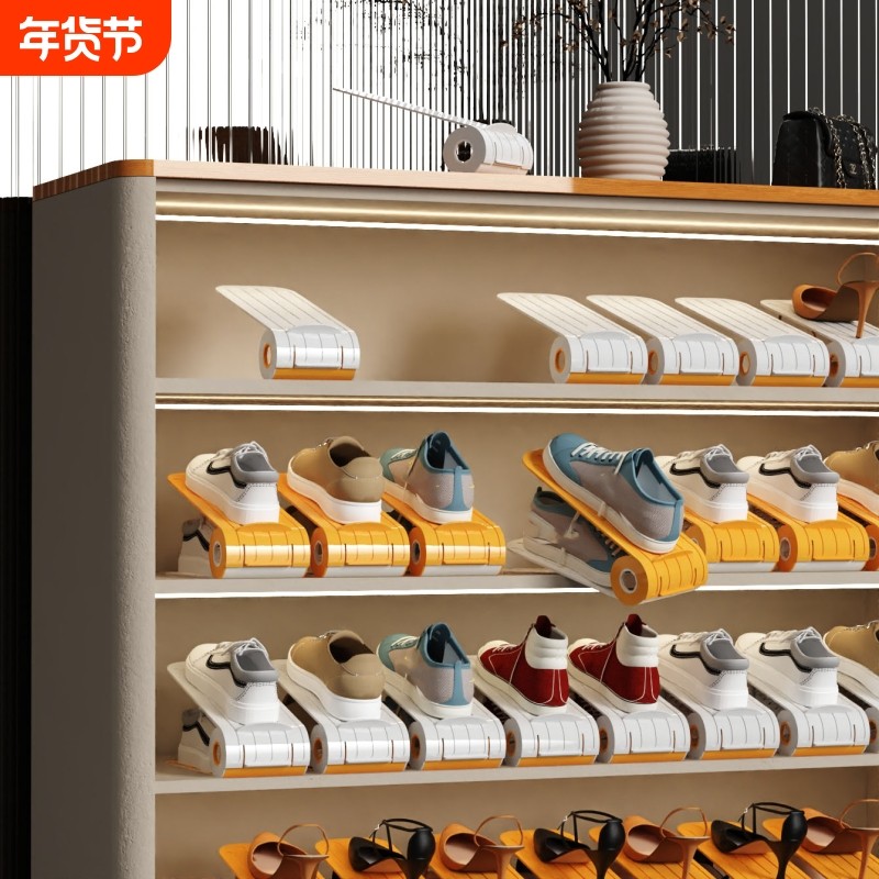 迷人计鞋子鞋柜收纳神器省空间简易宿舍放鞋鞋盒折叠塑料存放鞋架