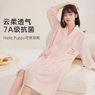 2025新款 浴袍女吸水速干浴巾可穿加厚浴裙男睡袍式 洗澡浴衣秋冬季