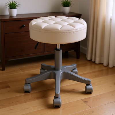 美容凳升降旋转滑轮圆凳子化妆靠背椅子美容院专用可调节梳妆极简