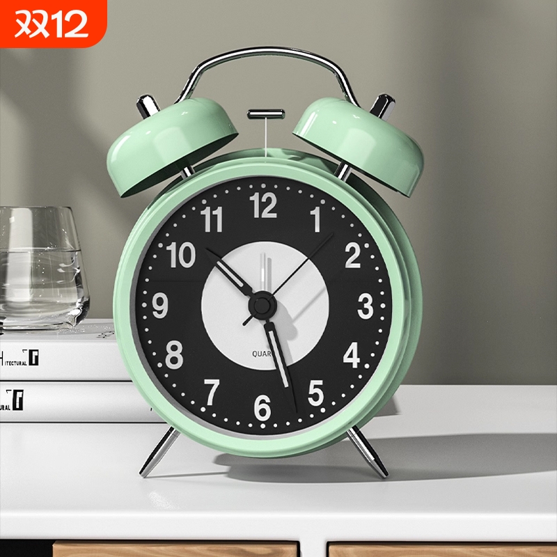 夜光小闹钟学生专用床头儿童男女孩强力叫醒起床神器2023新款闹铃