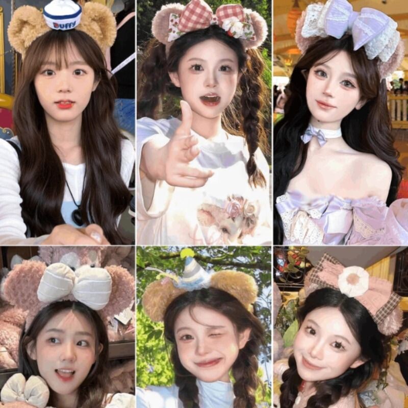 迪士尼毛绒发箍女2026年新款拍照发卡可爱头箍洗脸头饰达菲贝儿