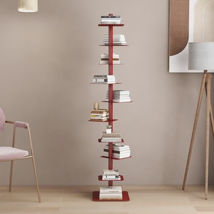 旋转隐形书架落地铁艺收纳架置物架多层书柜靠墙创意中古角落储物
