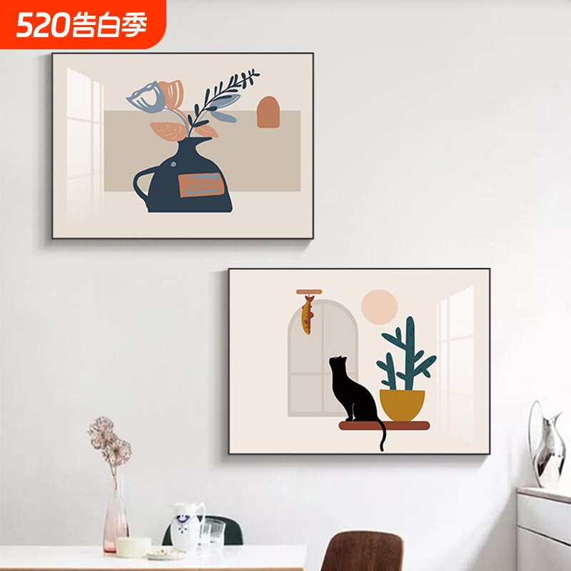 莫兰迪电表箱装饰画现代简约新款遮挡配电箱电闸挂画清新餐厅壁画