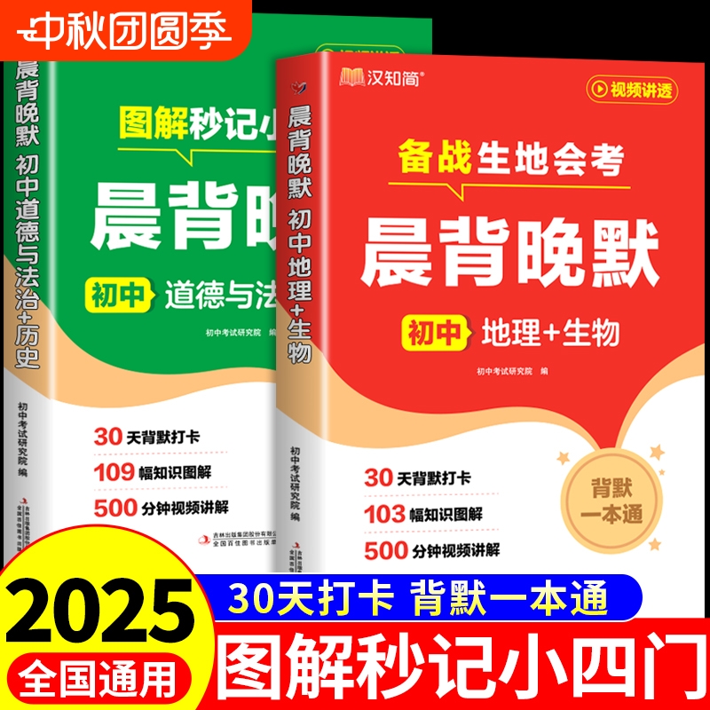 2025版晨背晚默秒记初中小四门