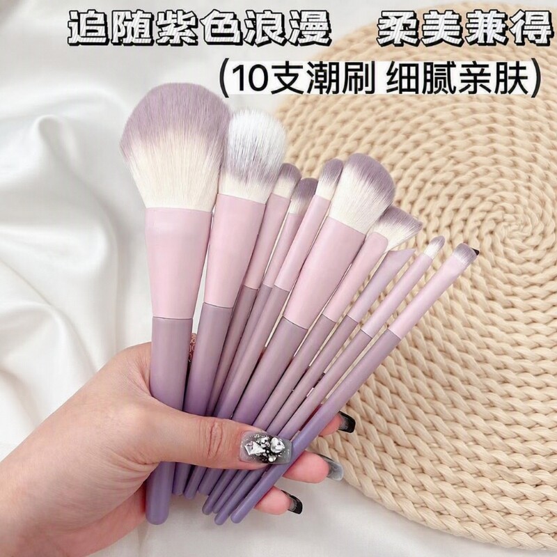 10支星桃夭化妆刷套装奶鼻影刷全套刷子化妆工具眼部修容扇形粉底