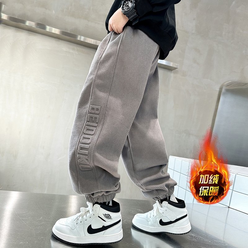 男童裤子秋冬款2025新款秋装儿童运动休闲裤加绒大童男孩长裤春秋