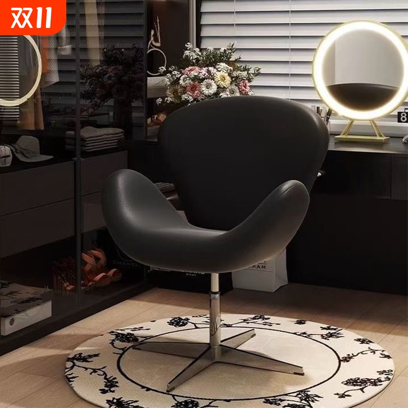 电脑椅家用舒服久坐美甲椅化妆椅主播椅轻奢高级天鹅椅单人转椅