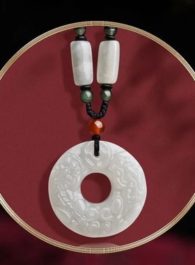 平安扣女项链男士招财转运貔貅玉石吊坠新款和田玉项坠送长辈