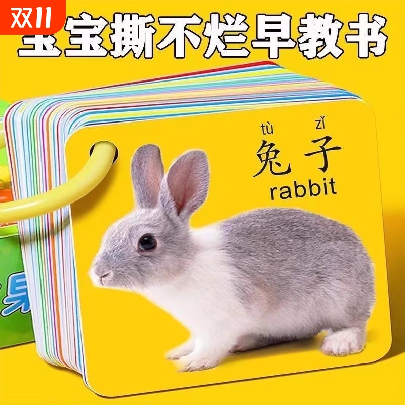 动物卡片早教认知启蒙书儿童识字