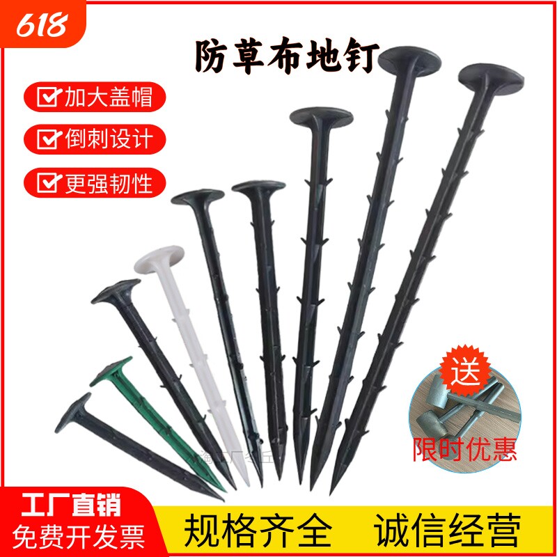 防草布地钉塑料除草布地布钉果园黑色地钉大棚地膜固定钉厂家直销