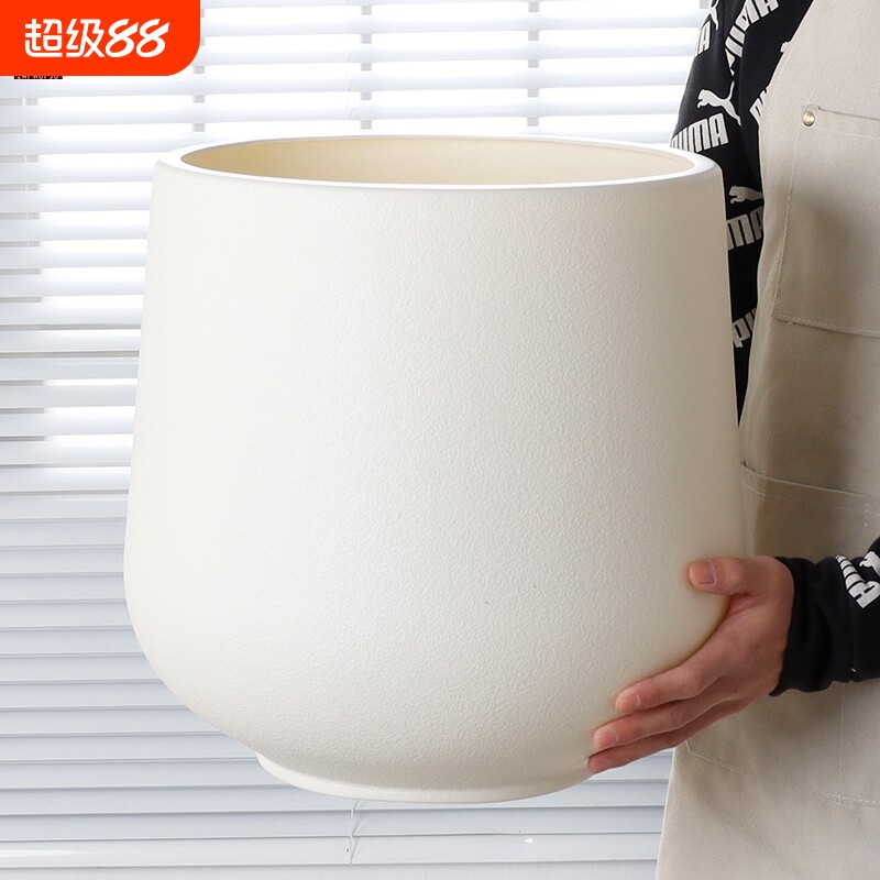 塑料花盆轻奢高级感发财树盆景虎皮兰蝴蝶兰专用室内大型绿植花盆图片