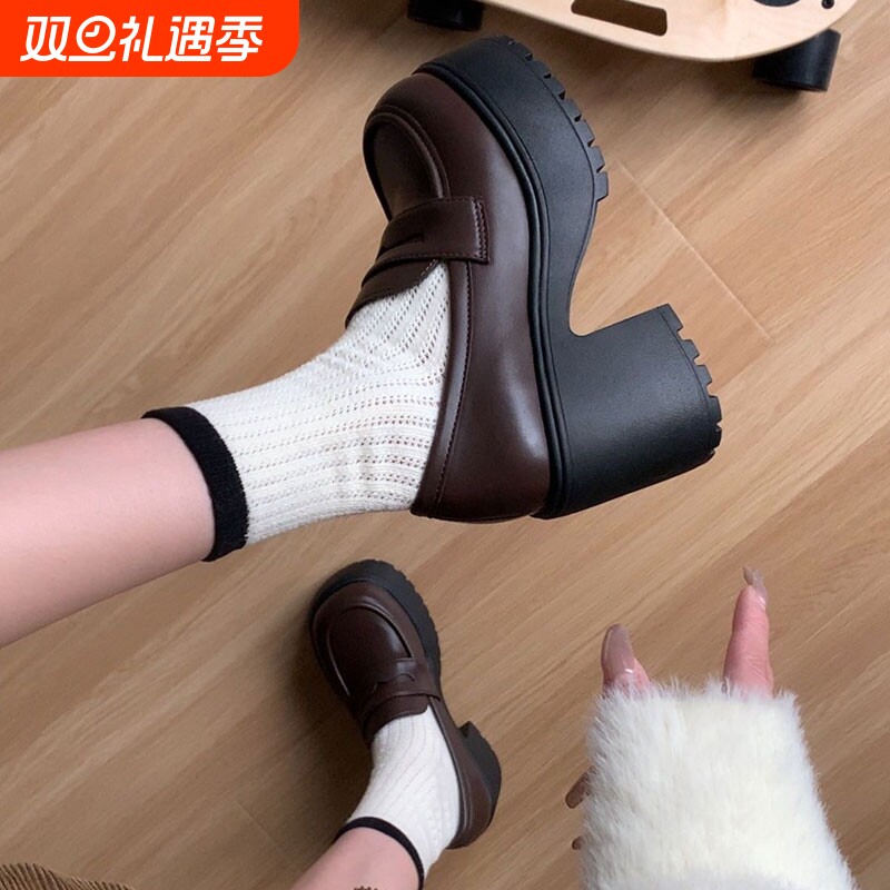 法式复古JK单鞋厚底粗跟乐福鞋
