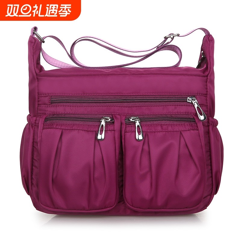 2020新款牛津布斜挎包女简约尼龙女包百搭中年妈妈时尚多层单肩包
