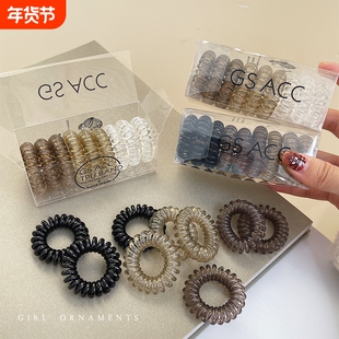 2025年新款发绳女扎头简约气质头绳无痕电话线发圈高弹力皮筋头饰