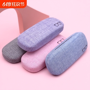 便携防压墨镜盒 简约原宿男生个性 2025新款 眼镜盒近视眼睛盒棉麻款