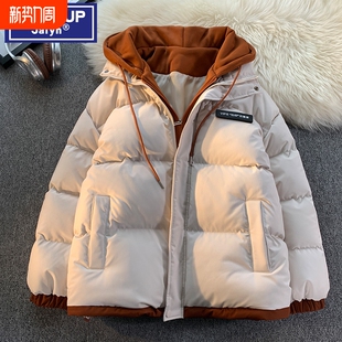 宽松面包服假两件青少年棉衣 冬季 WASSUP JALYN加厚保暖棉服男女款