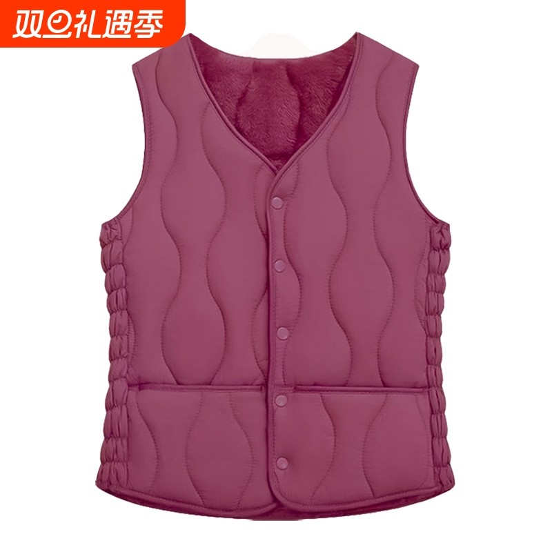 秋冬季加绒加棉保暖马夹无袖休闲