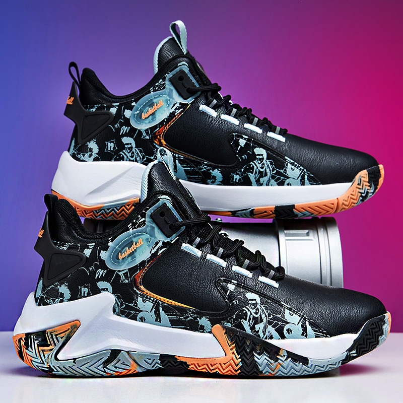 特大码球鞋4546厚底耐磨运动篮球男生47秋冬季皮面潮鞋48休闲高帮