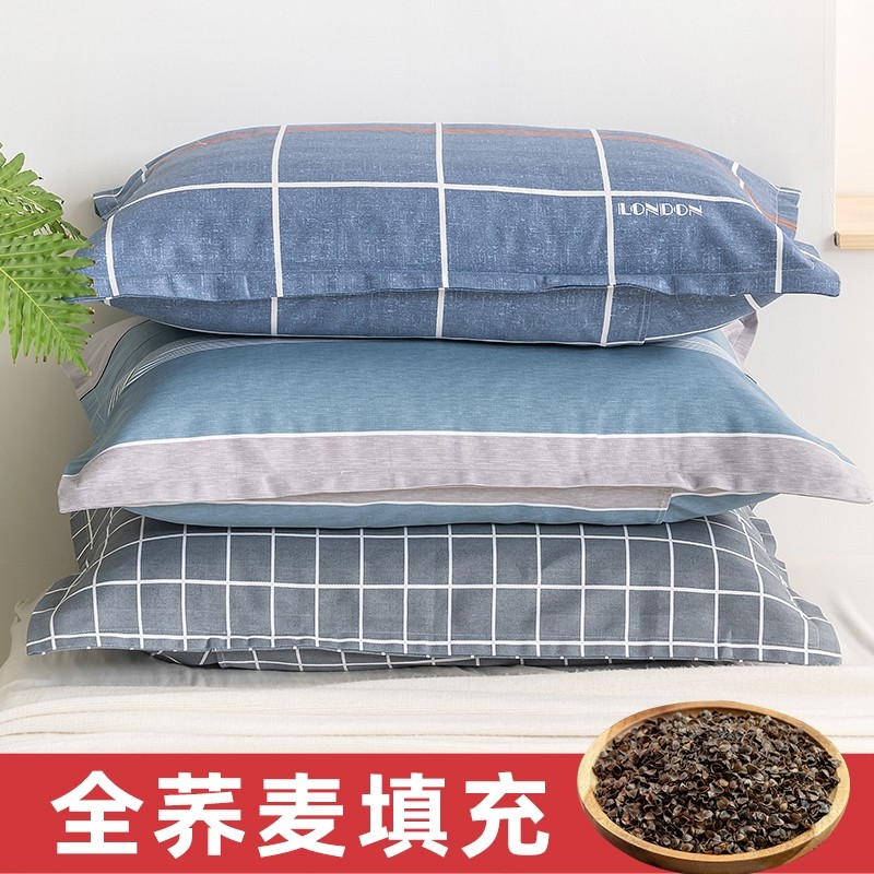 全荞麦壳荞麦皮枕头单人宿舍硬枕芯带枕套护颈椎单个装助睡眠男女