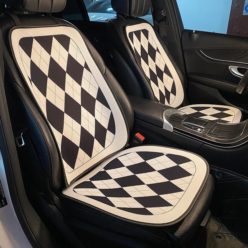汽车坐垫通用四季夏季车座套网红菱格透气车载座椅套半包座垫通风