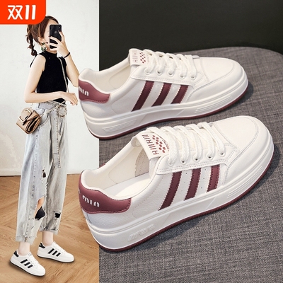 小白鞋女2025新款春秋学生真皮鞋子女款休闲百搭运动爆款板鞋平底