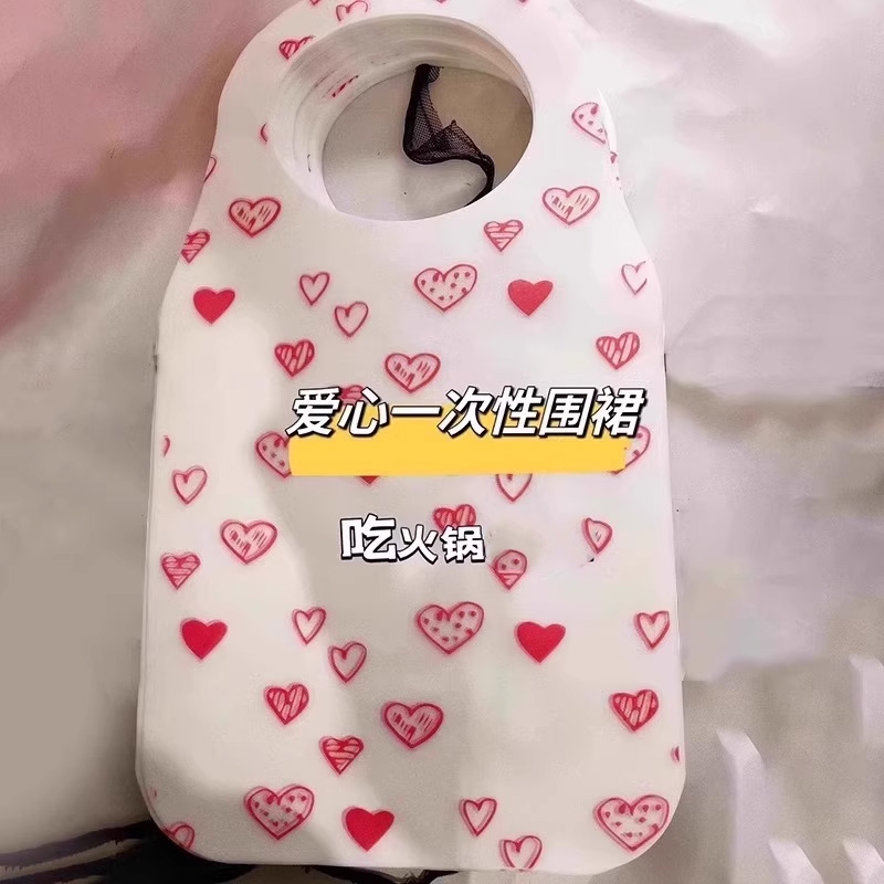一次性无纺布围裙餐饮成人用餐火锅防水防油罩衣加厚专用吃饭围兜
